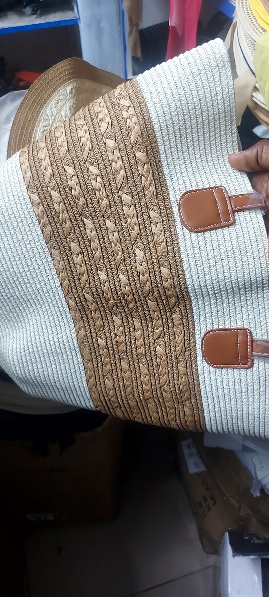 Sac de Plage en Paille Élégant