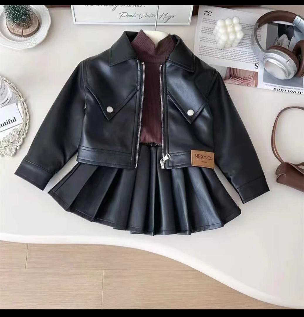 Veste en cuir enfant élégante