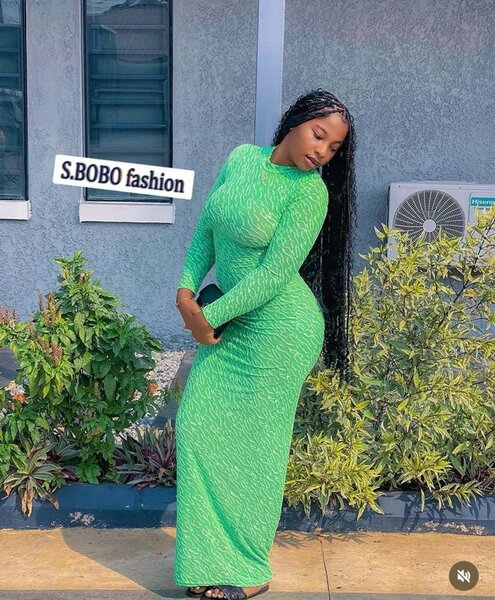 Robe longue élégante verte