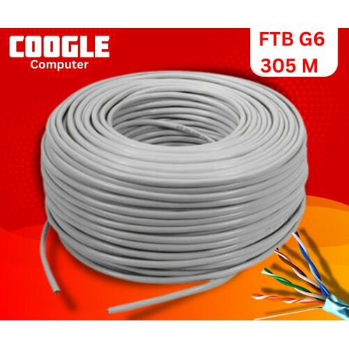 Ola Câble Réseau FTP CAT6 Blindé-Rouleau 305m - Gris
