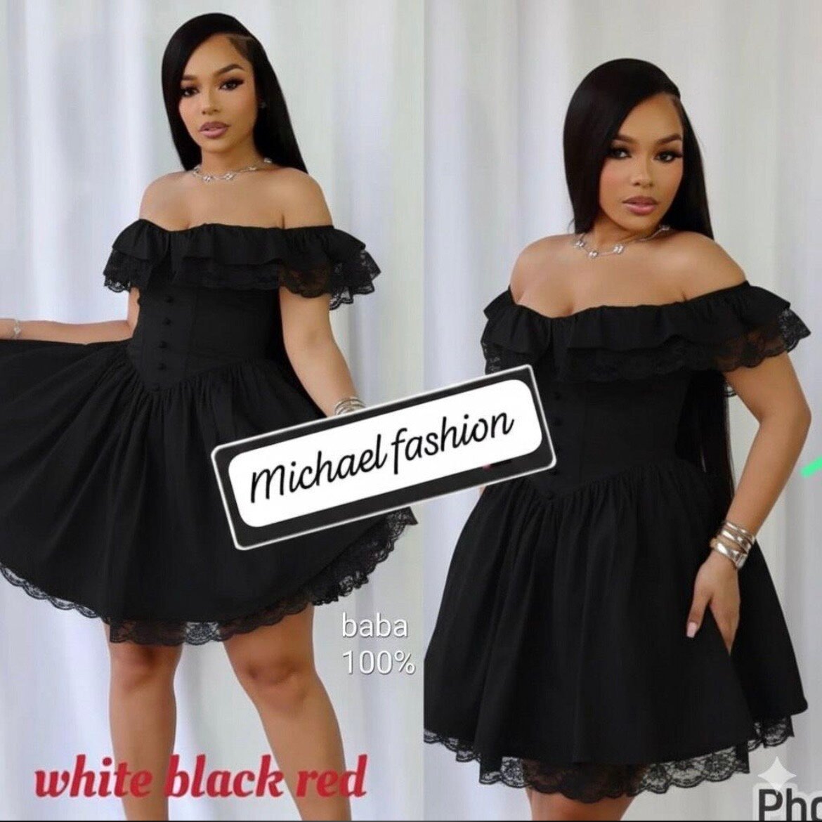 Robe Courte à épaules dénudées Michael Fashion