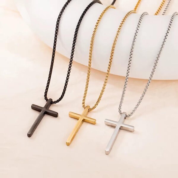 Collier Croix Acier Inoxydable