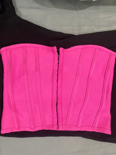 Top bustier rose élégant