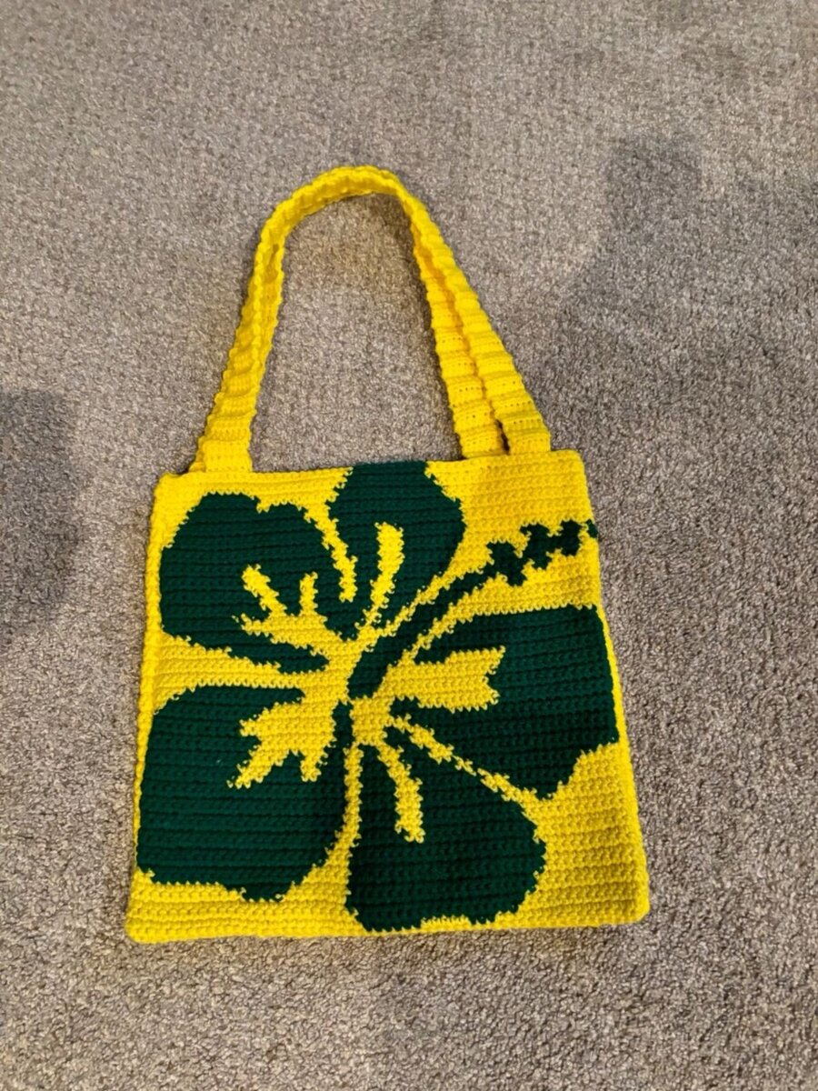 Sac à main crochet fleuri