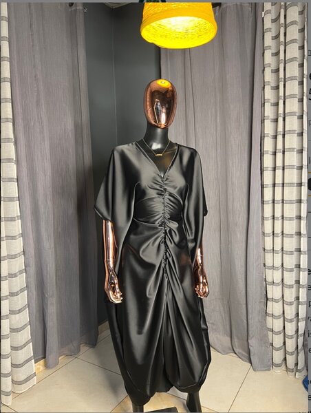 Belle- Ruched Silk Boubou