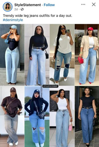 Jeans larges tendances