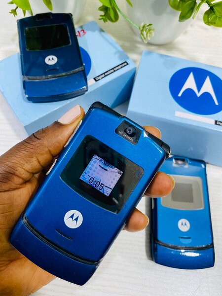 Original Motorola Razr V3 blue.