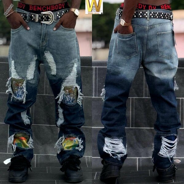 Jean déchiré tendance homme