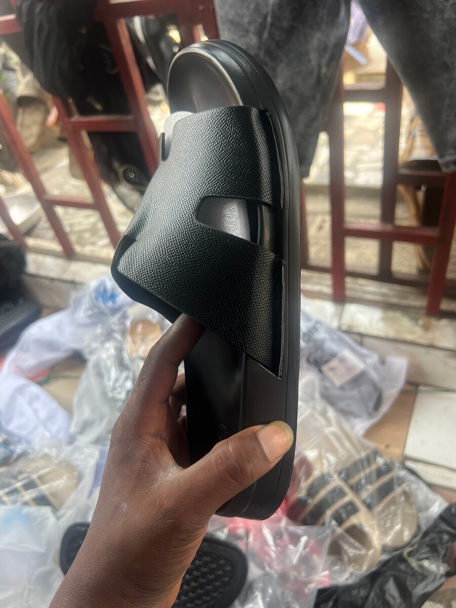 Black Rubber Slides for Men