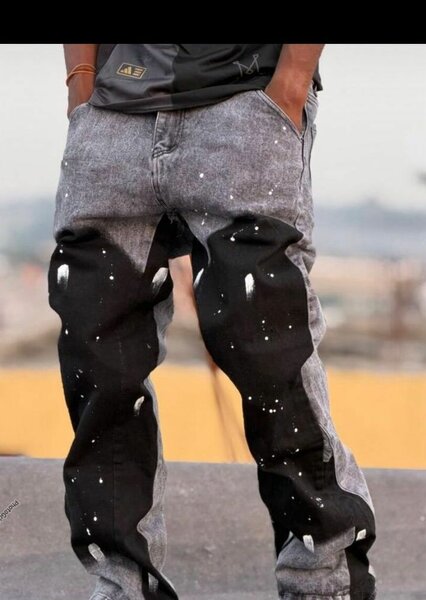 Jeans déchirés homme gris et noir