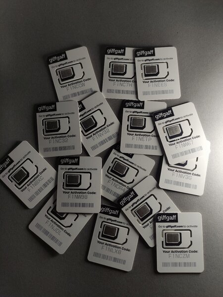 Uk sims, Giffgaff Uk Physical SIM card.