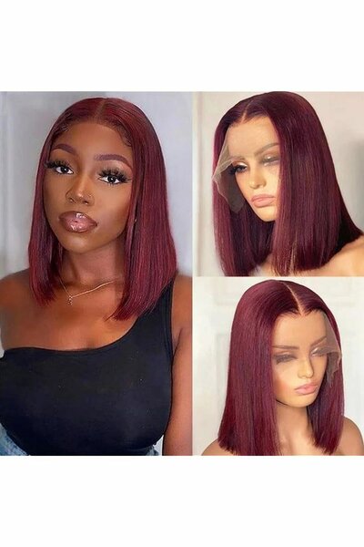 Perruque bob bordeaux L12