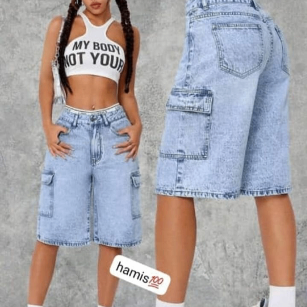 Bermuda en jean décontracté