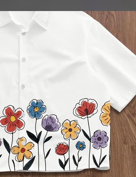 Chemise blanche fleurie pour femme