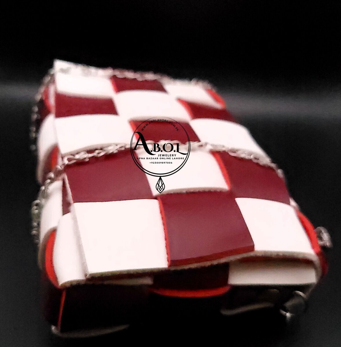 RED&WHITE Kids bag with big chain