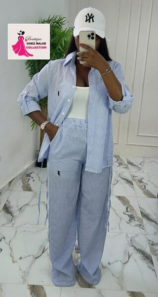 Ensemble Décontracté Rayé Femme