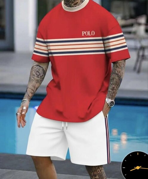 T-shirt homme rouge POLO