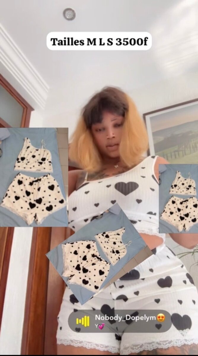 Ensemble pyjama cœur femme