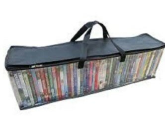 Evelots CD Storage Bag-Zippered-Clear-Handles-Hold 47 CD's