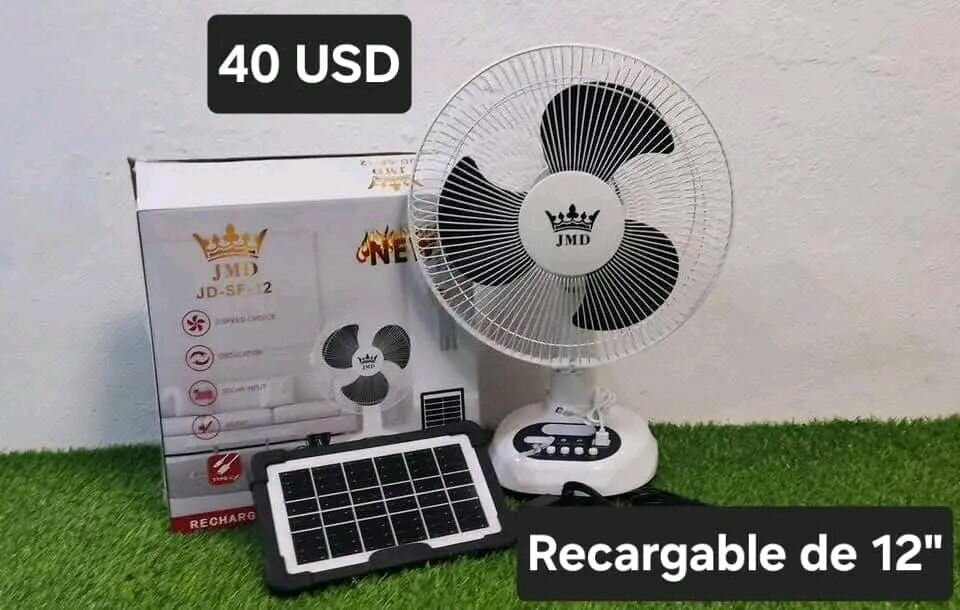 Ventilateur Solaire Rechargeable JMD 12''