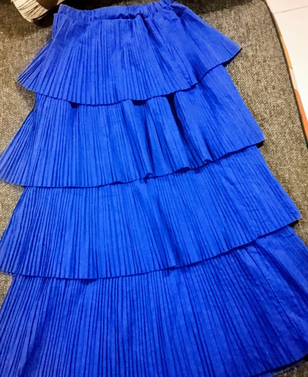 Jupe Plissée Bleu Femme