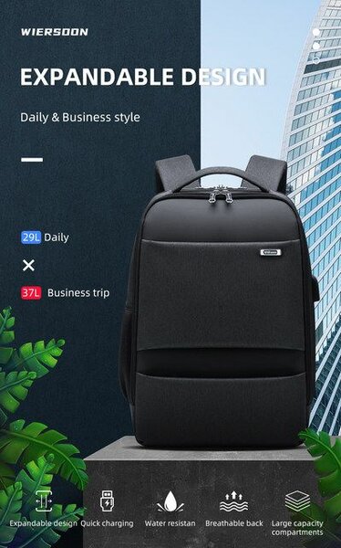 Sac à dos d'affaires Noir. Wiersoon