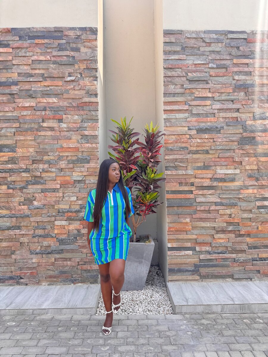 Blue & green Mini dress