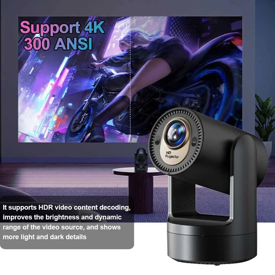 Projecteur HD 4K avec télécommande