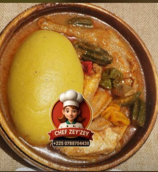 foutou sauce aubergine poulet