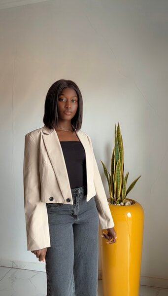 Blazer beige femme élégant