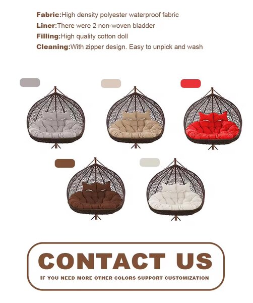 Fauteuil suspendu en rotin avec coussins