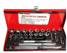 Ensemble De Douilles Neuf Pour Réparations Mécaniques - 26 Pcs - Argent