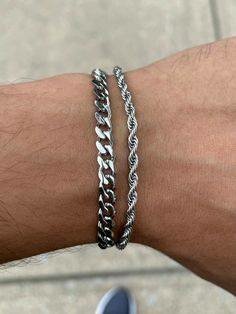 Bracelet chaîne double argent