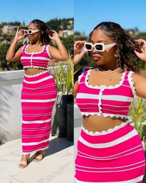 Ensemble d'été à rayures