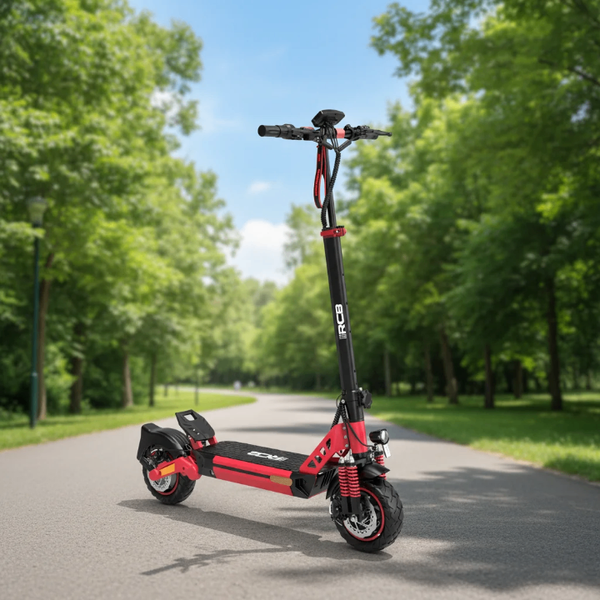 Trottinette électrique rouge et noir