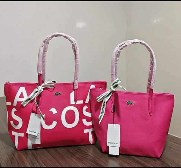 Sac cabas Lacoste rouge et rose