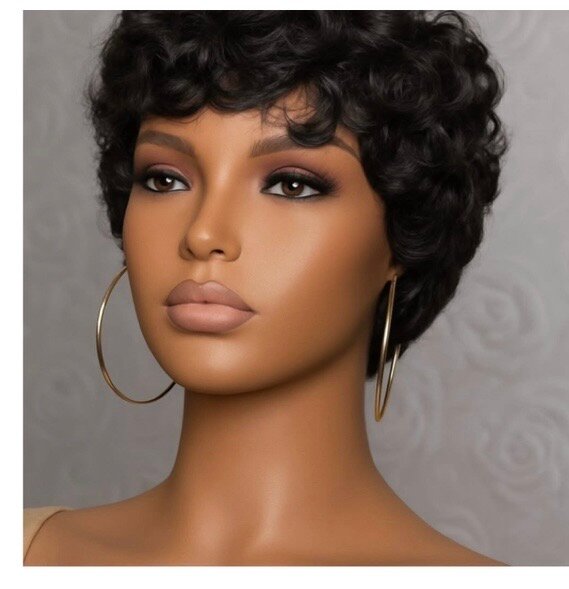 Perruque bouclée synthétique