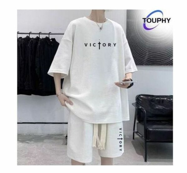 TOUPHY T-shirt blanc oversize 'VICTORY'
