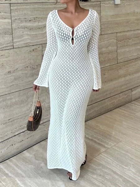 Robe Longue Blanche Crochet