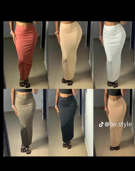 Jupe longue en coton stretch