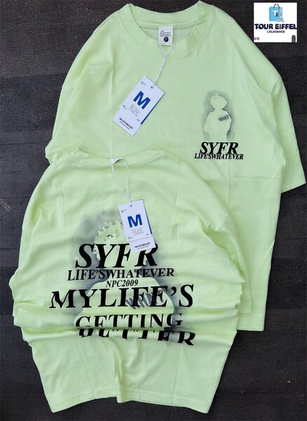 T-shirt unisexe vert imprimé