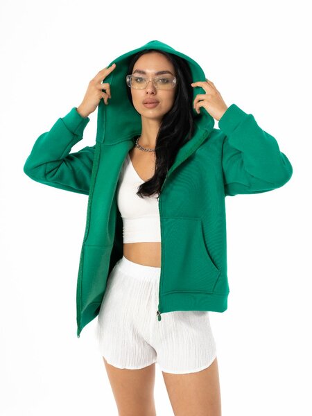 Зип Худи оверсайз с начёсом на молнии