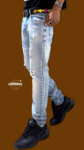 Jean Slim Homme Déchiré