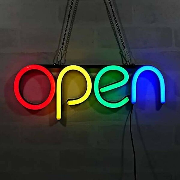 Enseigne Néon "Open" Colorée
