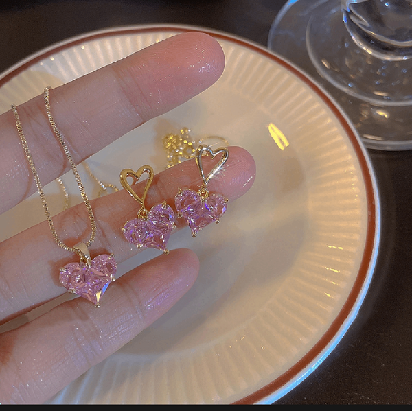 Pink Heart Shaped Necklace