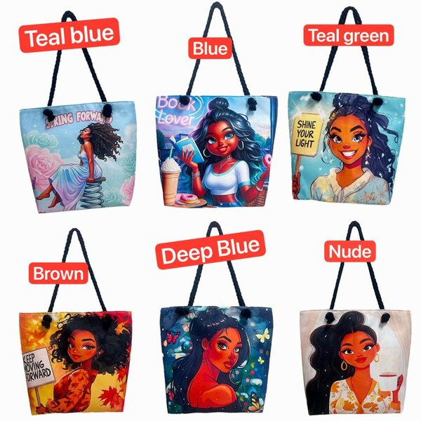 Sac cabas imprimé coloré