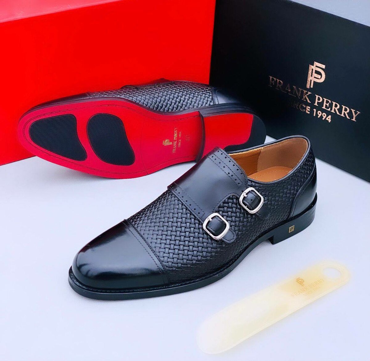 Frank Perry Solid Leather Formal Shoes