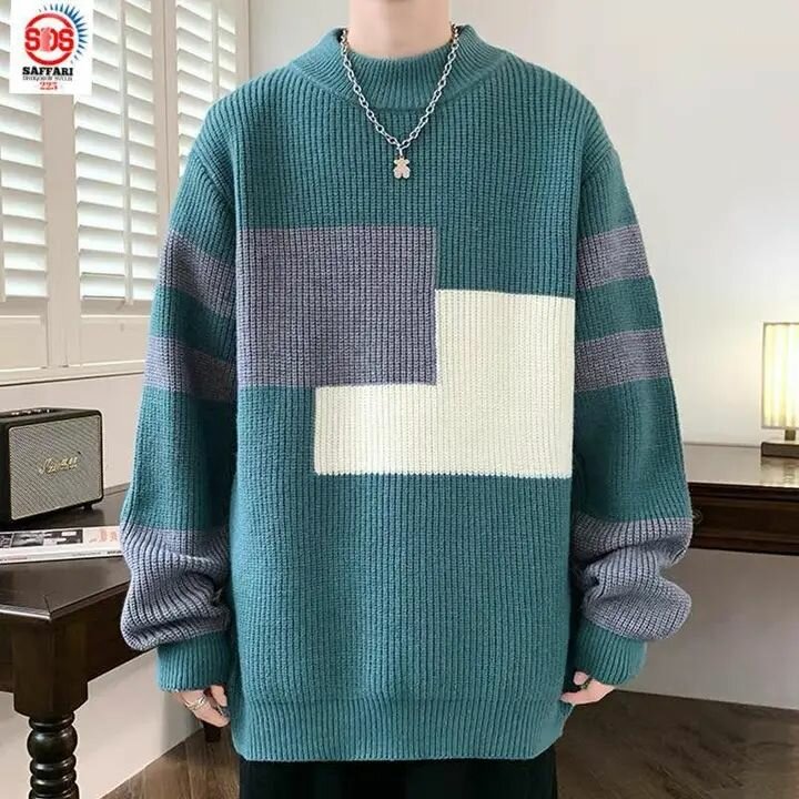 Pull en tricot à motifs géométriques