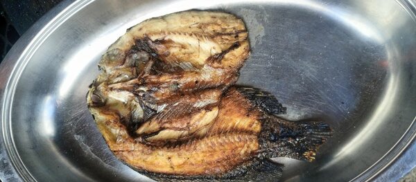 Charcoal grilled fresh fish