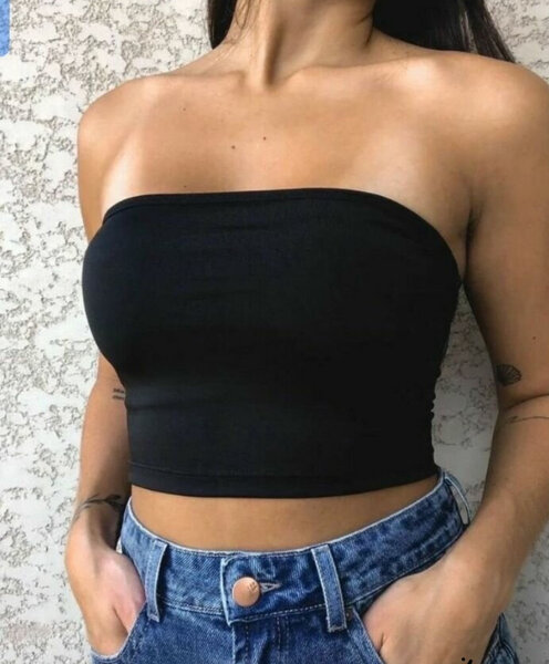 Bandeau top noir élégant